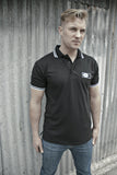FGW2016000021 - Men's Black Short Sleeve Tipped Piqué Polo